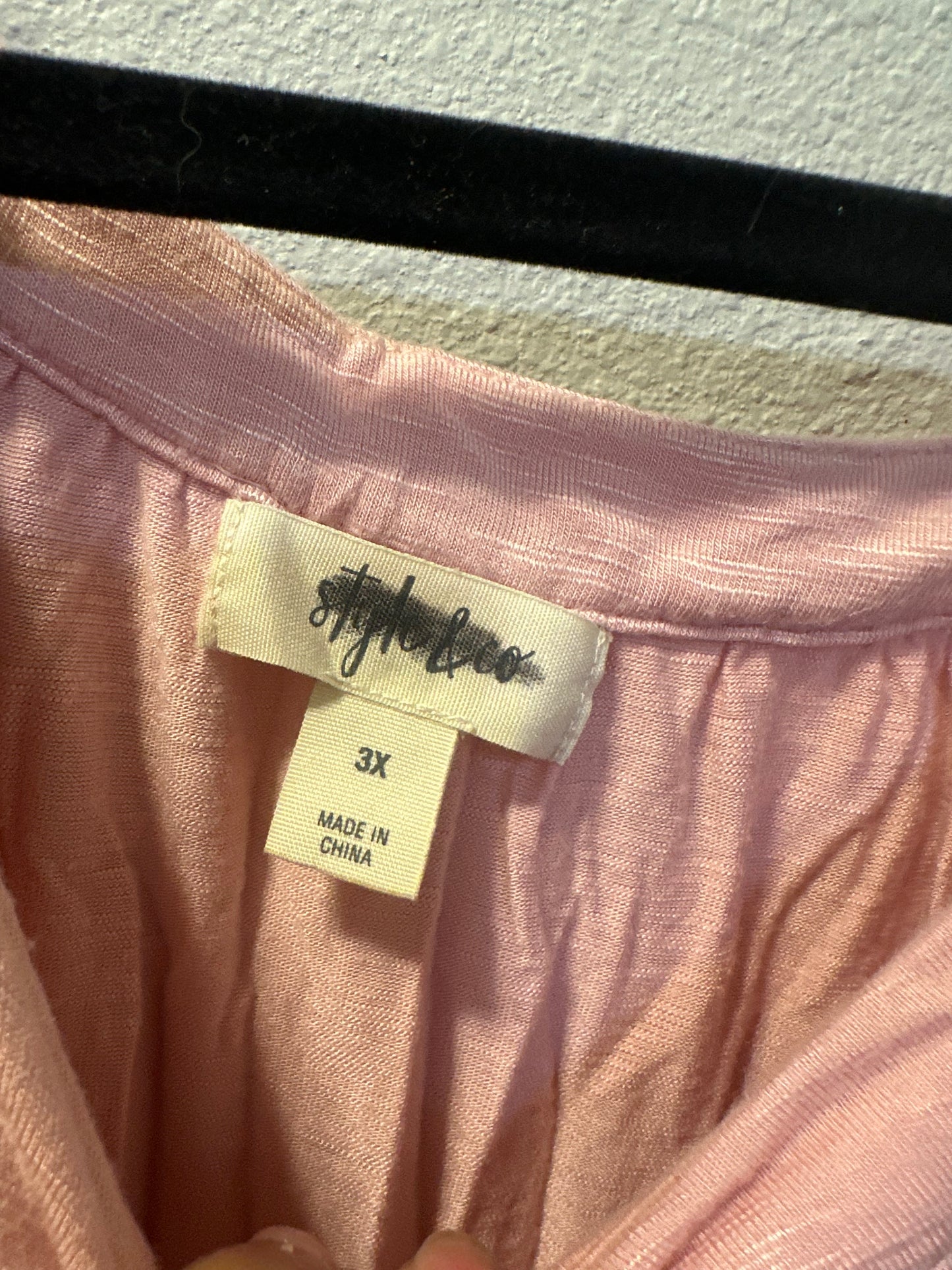 Size 3x (24) pink baby doll ruffle blouse
