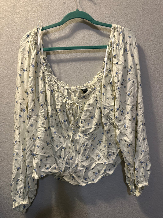 Size 3x (20) Wild Fable White Milkmaid Balloon Sleeve Shirt